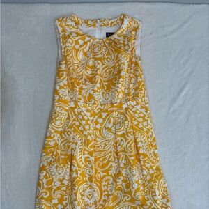 Jessica Howard Yellow and White Sleeveless Dress elegant asymmetrical Size 8